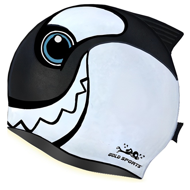 Touca de Natação Gold Sports Happy Shark Infantil - Foto 1