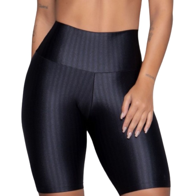 Bermuda Fitness New Zig 3D Vekyo Poliamida Cós Alto - Moda Feminina - Foto 1