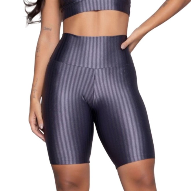 Bermuda Fitness New Zig 3D Vekyo Poliamida Cós Alto - Moda Feminina - Foto 1