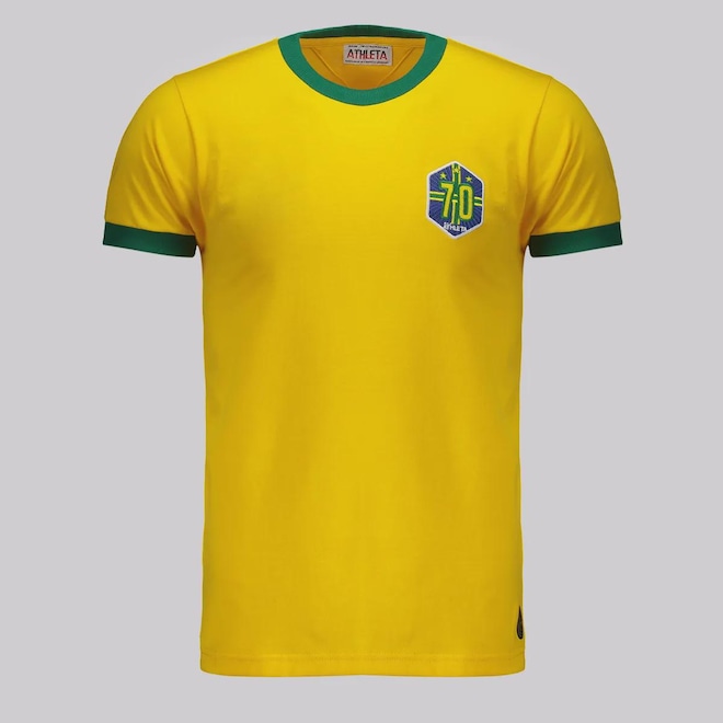 Camisa Brasil Retrô 1970 Masculino - Foto 1