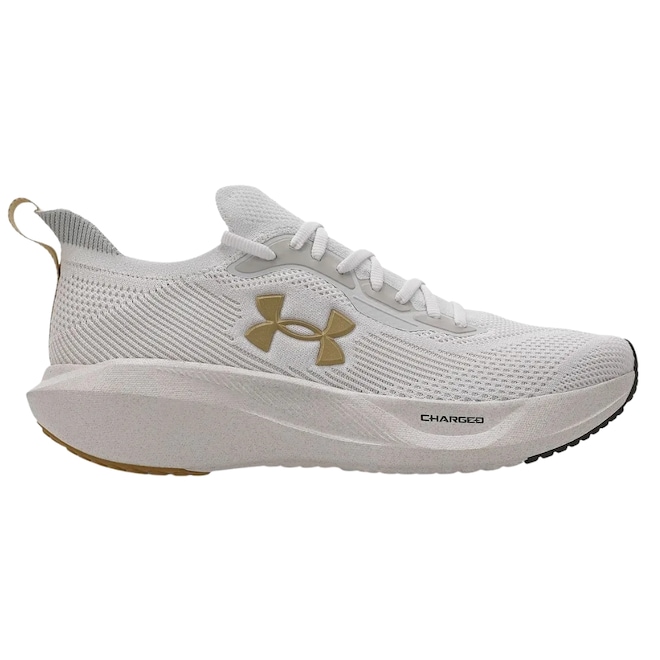 Tênis Under Armour Charged Slight 3 SE Corrida Branco e Dourado - Masculino - Foto 1