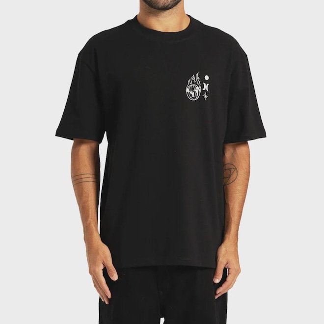 Camiseta Especial MaxFit Hurley Letters Masculina - Foto 1