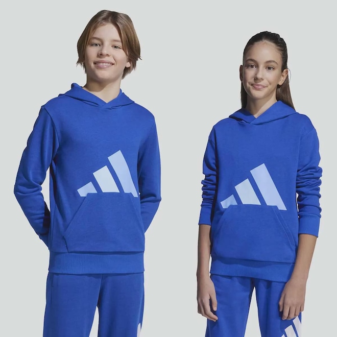 Blusão adidas Essentials Big Logo Com Capuz Infantil - Foto 1