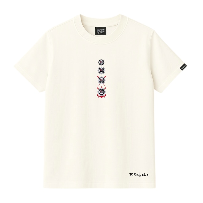 Camiseta Corinthians Evolução do Escudo por Rebolo Cancha FC Masculina - Foto 1