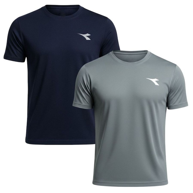 Kit 2 Camisetas Diadora Small Logo Masculina - Foto 1