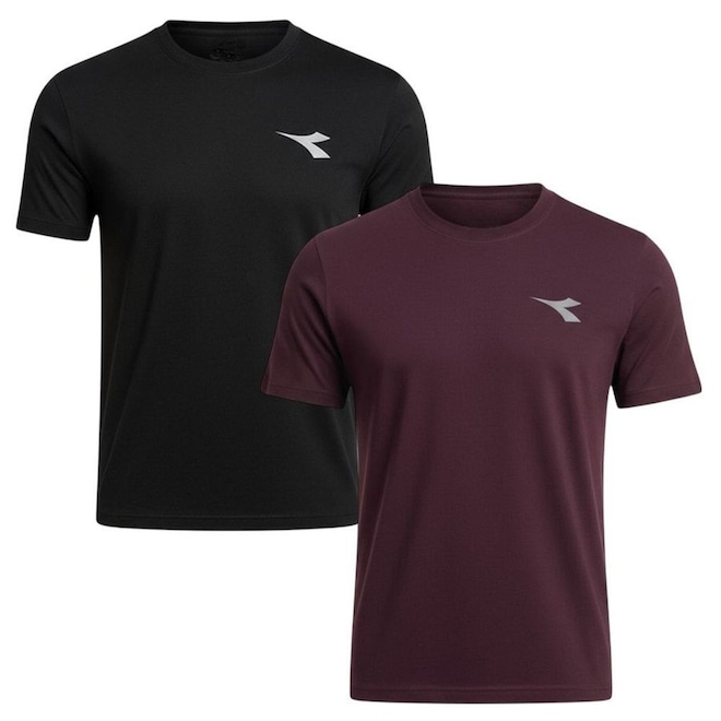 Kit 2 Camisetas Diadora Small Logo Masculina - Foto 1