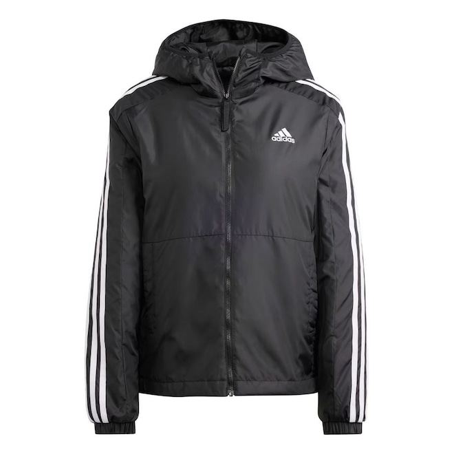 Jaqueta adidas Capuz Insulated Ess 3 Stripes Feminina - Foto 1