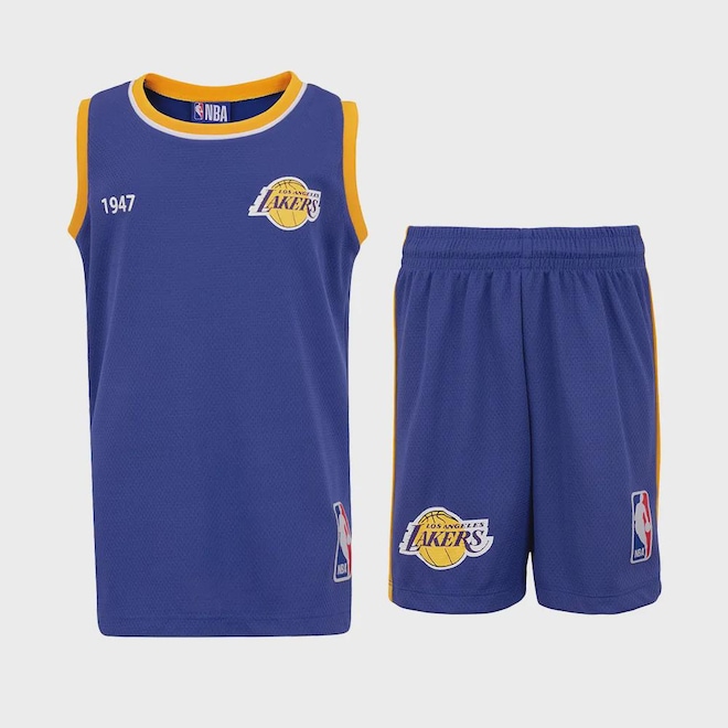 Kit Uniforme Braziline Los Angeles Lakers Infantil - Foto 1