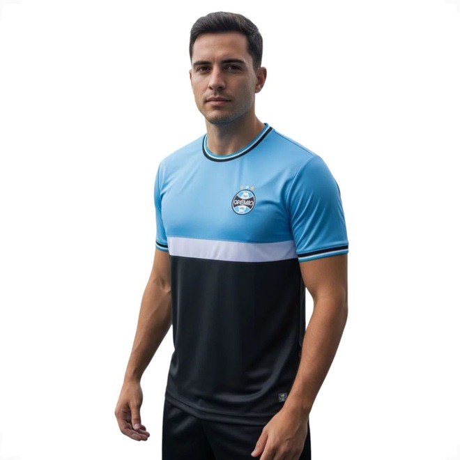 Camiseta Oficial Gremio Orgulho Tricolor Surf Center Masculina - Foto 1