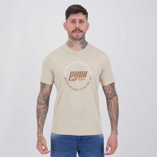 Camiseta Puma Graphic Run Emblem Tee Masculina - Foto 1