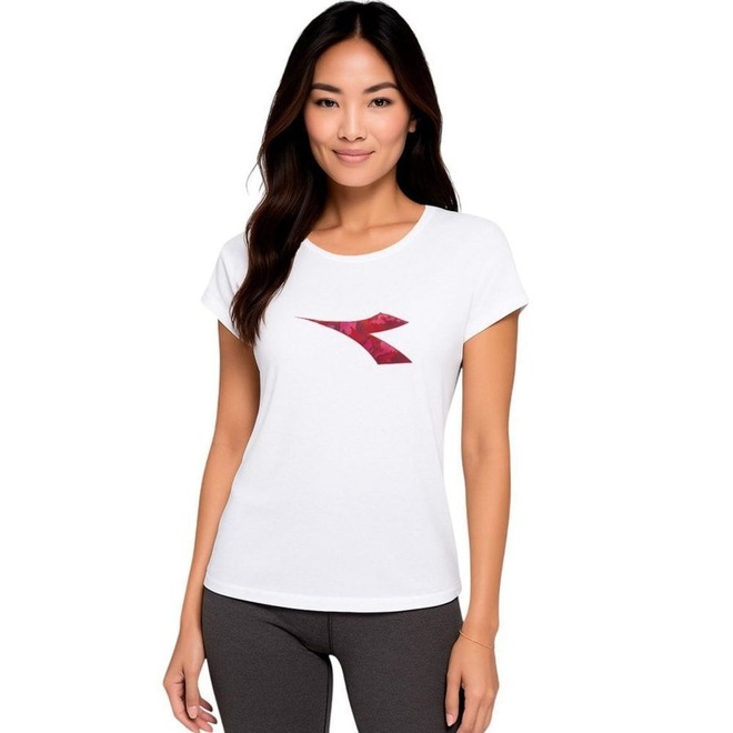 Camiseta Diadora Big Logo Camo Feminina - Foto 1