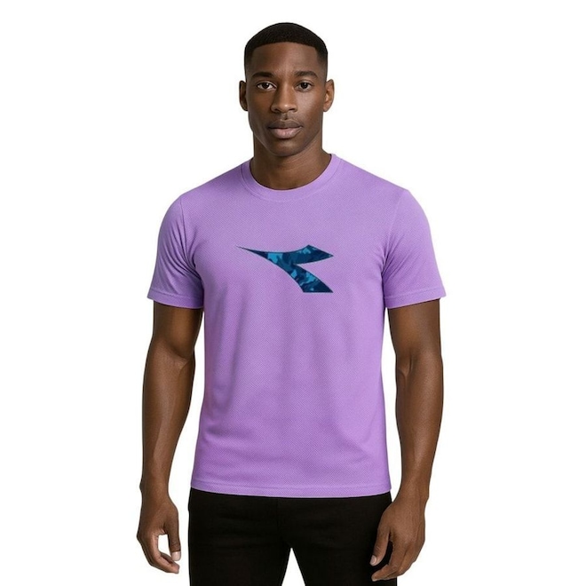 Camiseta Diadora Big Logo Camo Masculina - Foto 1