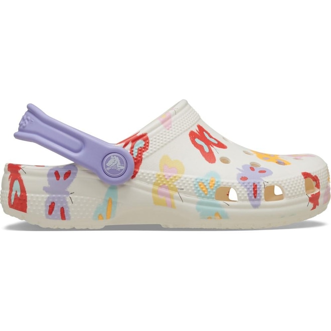 Sandália Unissex Crocs Classic Butterfly Graphic Clog T Chalk - Foto 1
