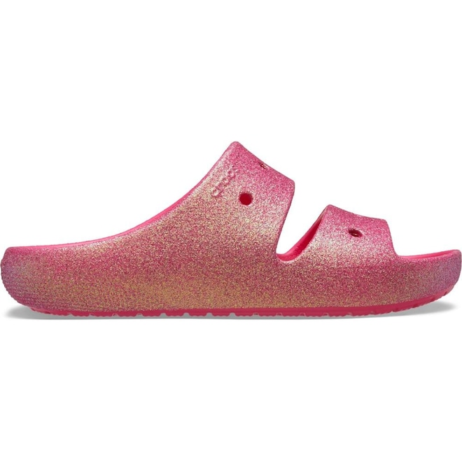 Sandália Unissex Crocs Classic Iridescent Flitter Sandal 2 Dragon Fruit - Foto 1