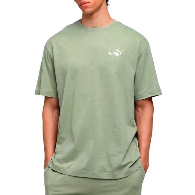 Camiseta Puma Ess Relaxed No.1 Logo Lux Army Masculina - Foto 1