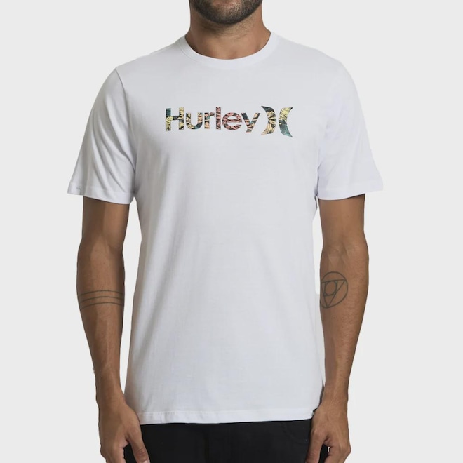 Camiseta Hurley Floral Masculina - Foto 1