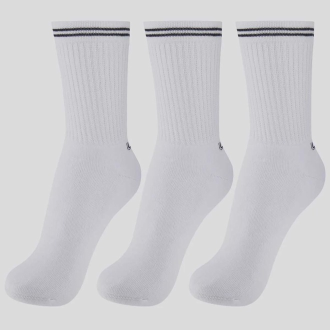 Kit Meia Lupo Sport Básica Cano Longo 3 Pares Unissex - Foto 1