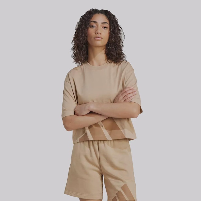 Camiseta Cropped adidas 3S Feminina - Foto 1