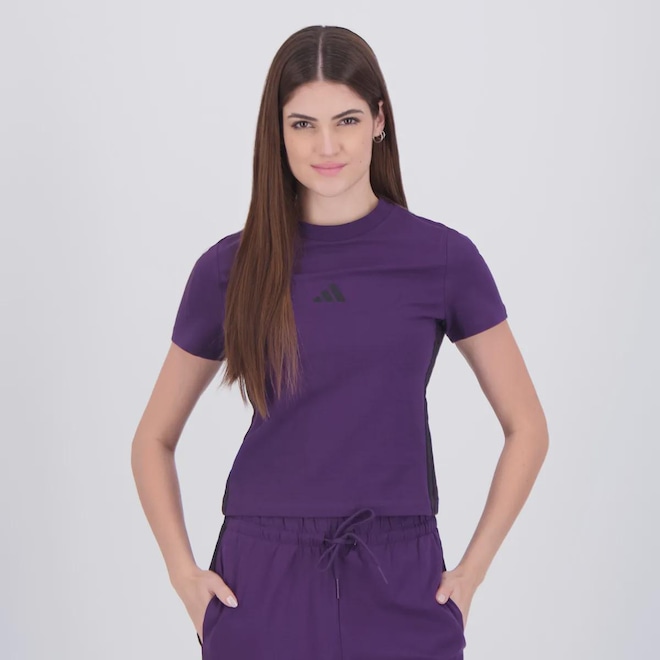 Camiseta Cropped adidas 3S Feminino - Foto 1