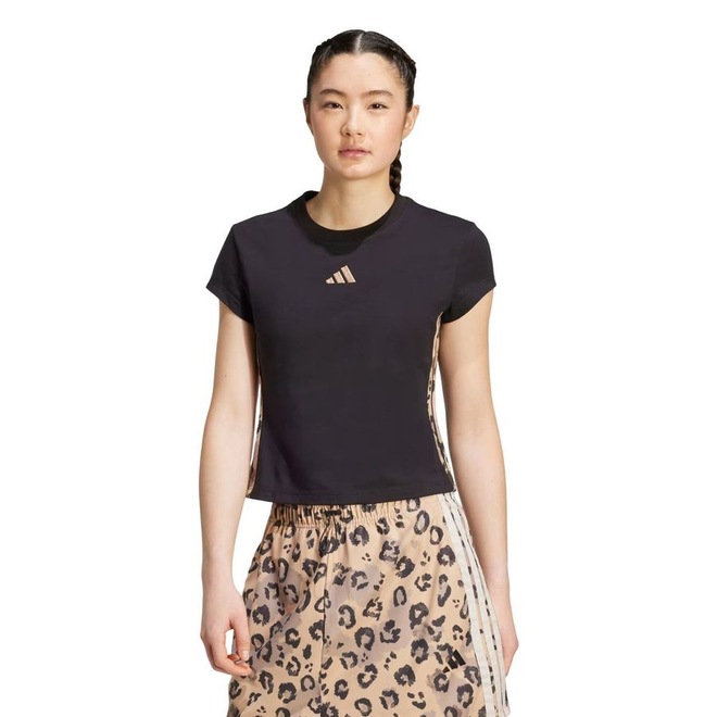Camiseta adidas M/C Stripes Animal Print Feminina - Foto 1