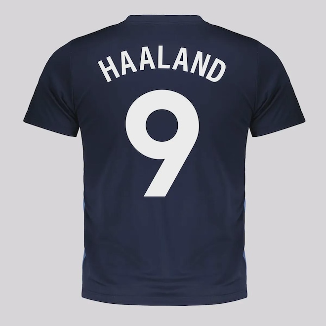 Camisa Manchester City Shield Marinho 9 Haaland Infantil - Foto 1