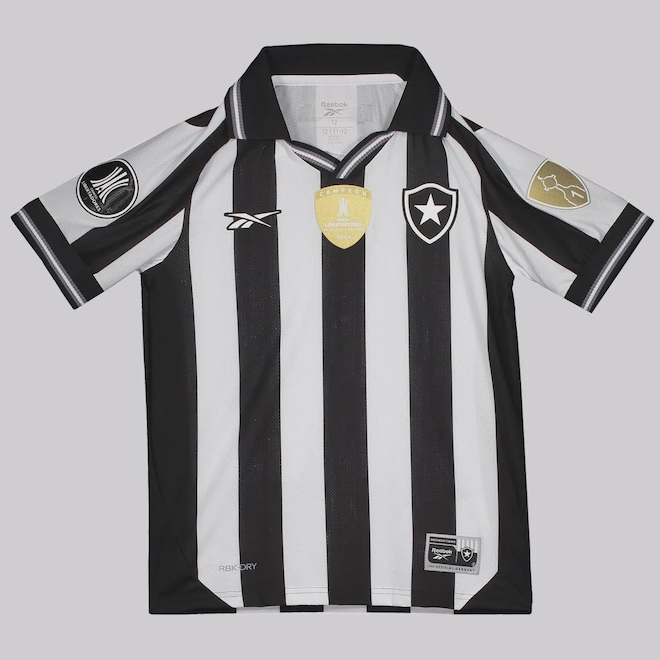 Camisa do Botafogo I 2025 Reebok Campeão Libertadores 2024 Infantil - Foto 1