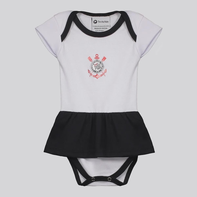 Body Vestido Corinthians Infantil - Foto 1