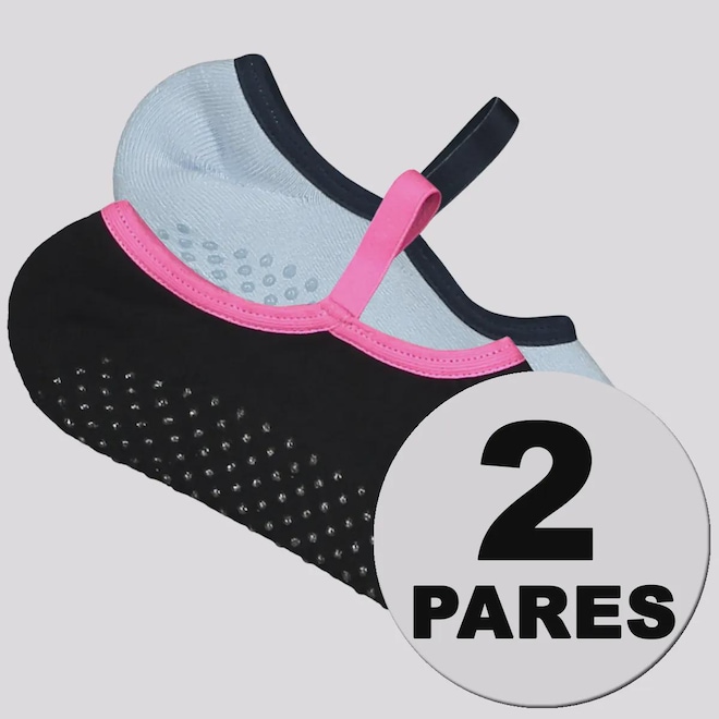 Kit 2 Pares de Meia Puma Pilates Feminina - Foto 1