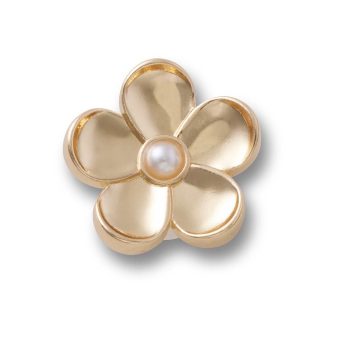 Jibbitz Crocs Flor Dourada com Pérola - Foto 1