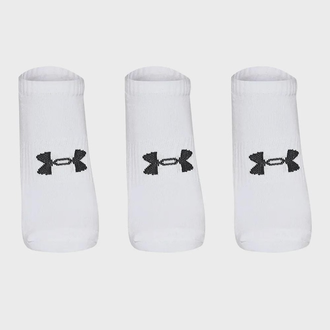Kit 3 Pares de Meia Under Armour Core Cotton Cano Invisível Unissex - Foto 1