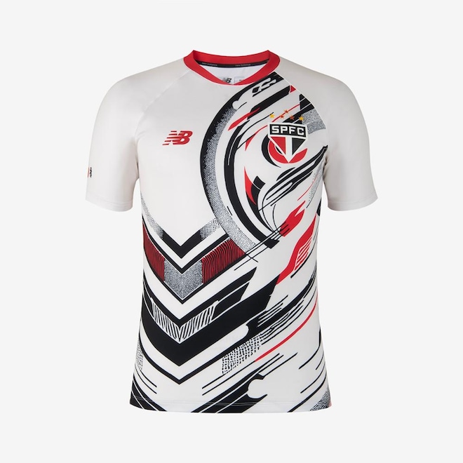Camisa Pré-jogo do São Paulo 25 New Balance Masculina - Foto 1