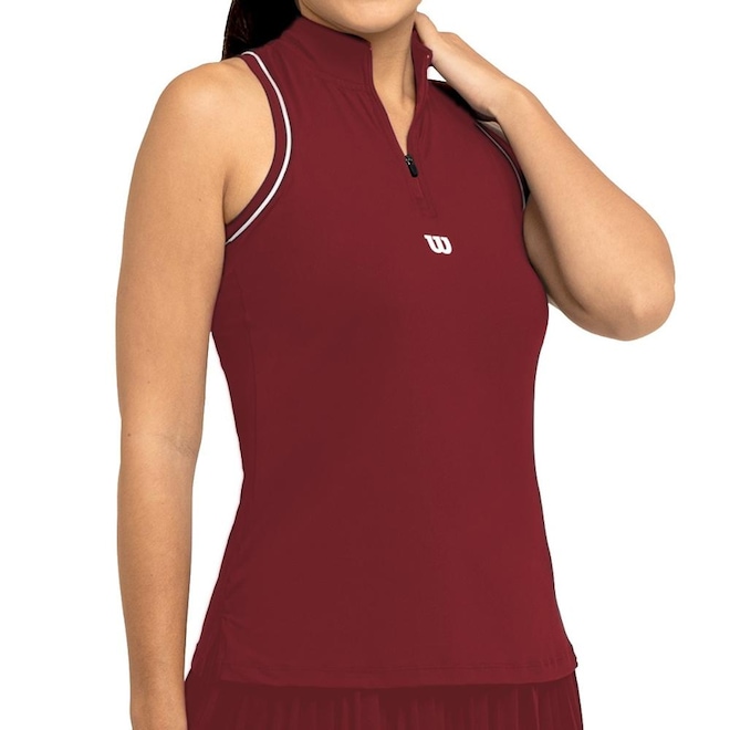 Camiseta Regata Wilson Tour Zip Tank - Feminino - Foto 1