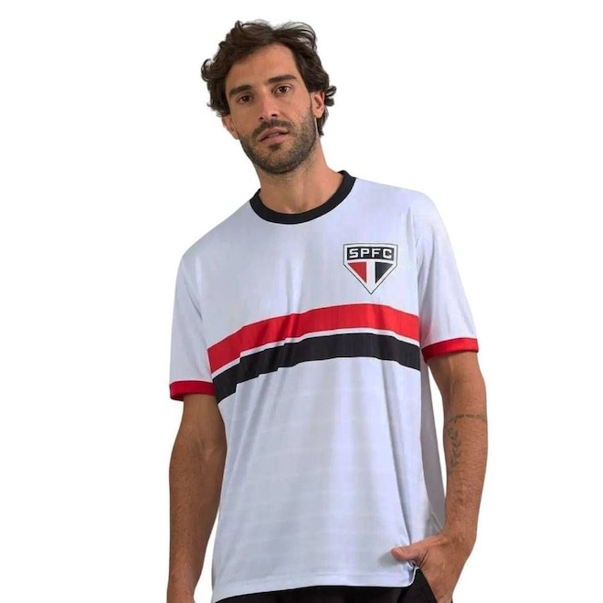 Camiseta Braziline São Paulo Tela Masculina - Foto 1