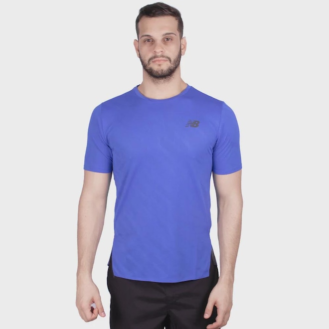 Camiseta New Balance Q Speed Jacquard - Masculino - Foto 1