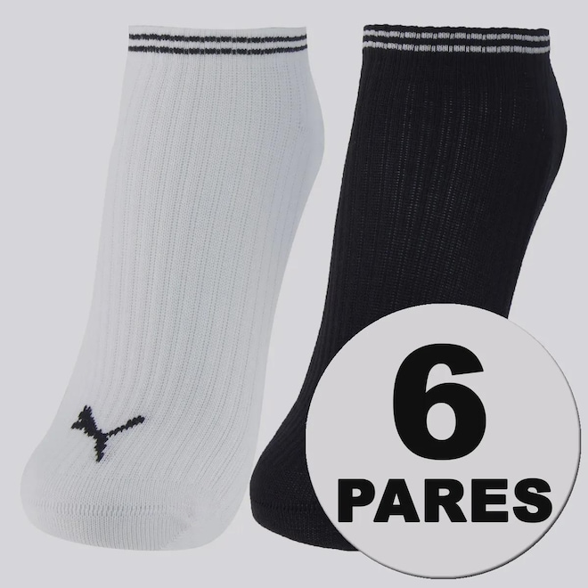 Kit 6 Pares de Meia Puma Sapatilha Feminina - Foto 1