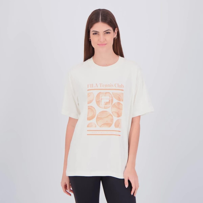 Camiseta Fila Oversized Letter Graphic Feminina - Foto 1