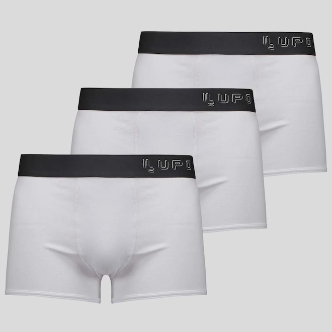 Kit 3 Cuecas Lupo Algodão com Elastano Basic Masculina - Foto 1