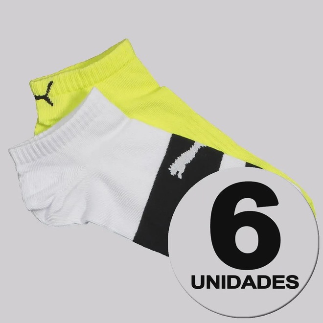 Kit 6 Pares de Meia Puma Sapatilha Unissex - Foto 1