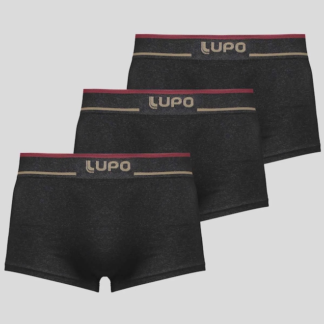 Kit 3 Cuecas Lupo Sunga Sem Costura Masculina - Foto 1