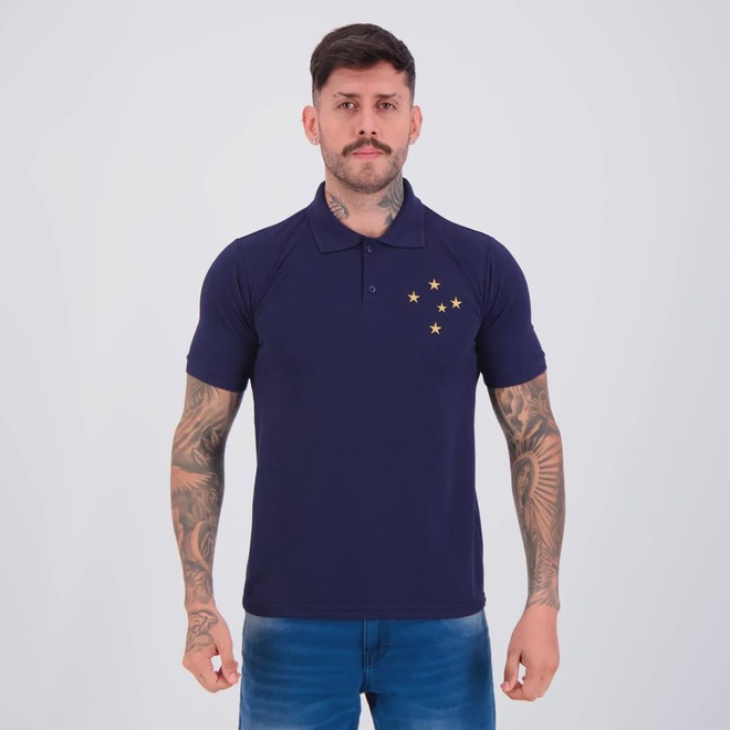 Camisa Polo Cruzeiro Escudo Masculina - Foto 1