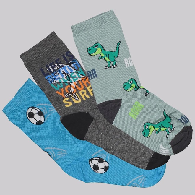 Kit 3 Pares de Meia Selene Cano Longo Infantil - Foto 1