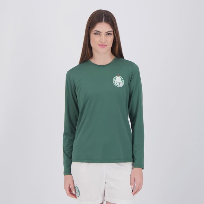Camisa Palmeiras Brave II UV Manga Longa Feminina - Foto 1