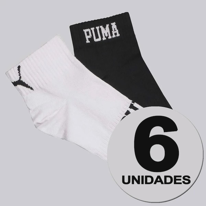 Kit 6 Pares de Meia Puma Cano Baixo Masculina - Foto 1