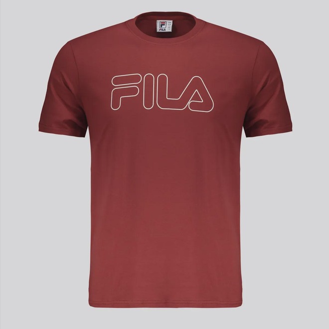 Camiseta Fila Regular Letter Outline Masculina - Foto 1