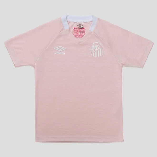 Camisa Umbro Santos Outubro Rosa 2025 Infantil - Foto 1
