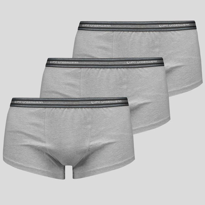 Kit 3 Cuecas Sunga Lupo Basic com Elastano Masculino - Foto 1