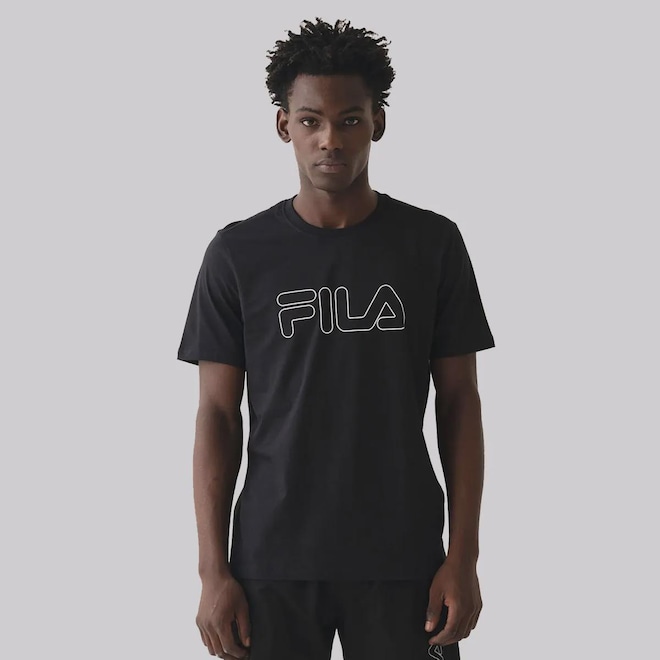 Camiseta Fila Regular Letter Outline Masculino - Foto 1