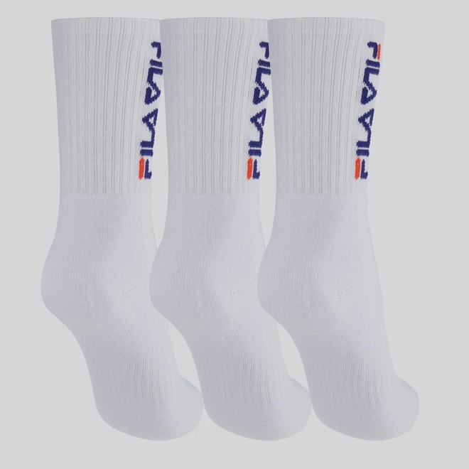 Kit 3 Pares de Meia Fila Cano Alto Double Unissex - Foto 1