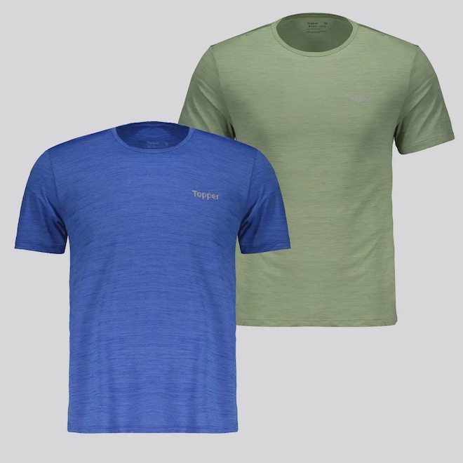Kit 2 Camisetas Topper Sport Poliamida Masculina - Foto 1