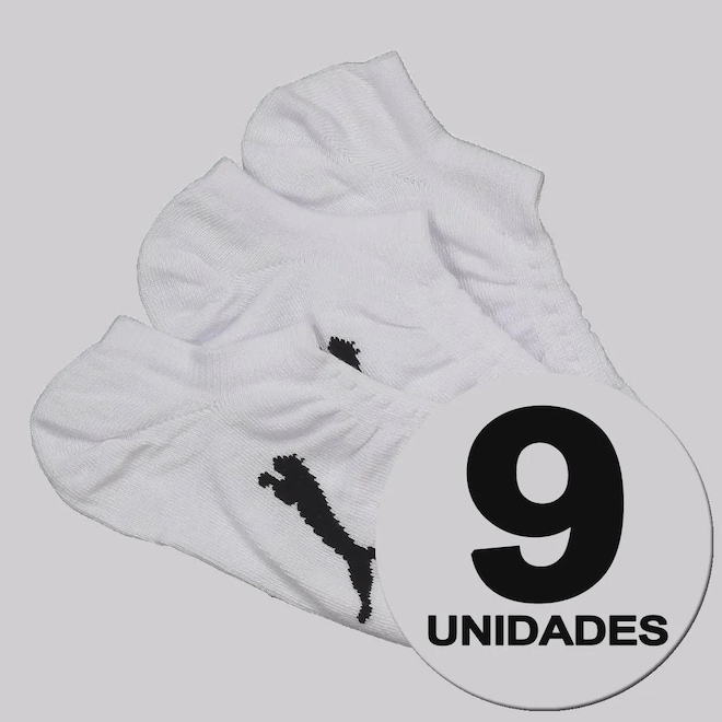 Kit 9 Pares de Meia Puma Sapatilha Invisível Feminina - Foto 1